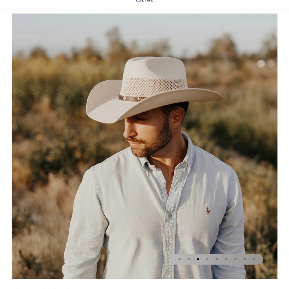 Classic Mens Stiff Straw Cowboy Hat